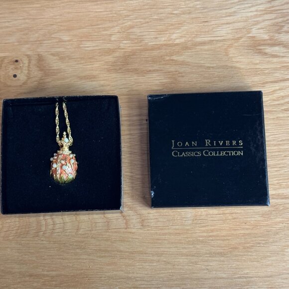 JOAN RIVERS CLASSICS COLLECTIONS Lily of the Valley Egg Pendant with Chain - Picture 9 of 16